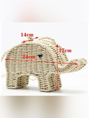 Zara Cream Woven Elephant Crossbody